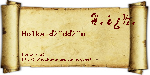 Holka Ádám névjegykártya